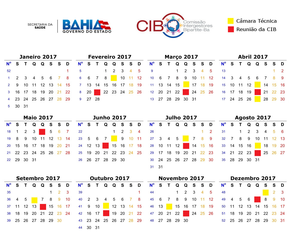 Calendário CIB 2017